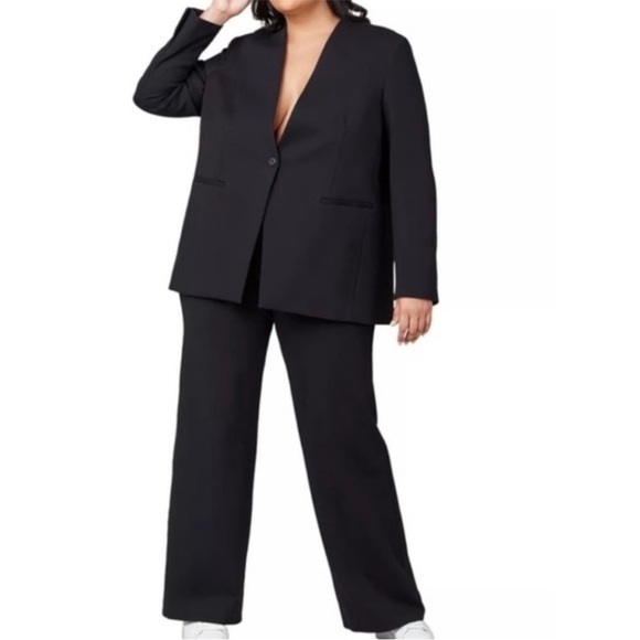 SPANX Tops - Like New SPANX The Perfect Collarless Oversize Ponte Knit Blazer Black Size 2X